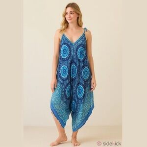 Elegant Blue Mandala Jumpsuit